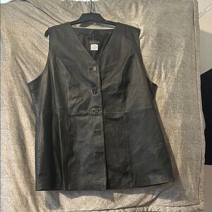 Elegant Black Leather Vest